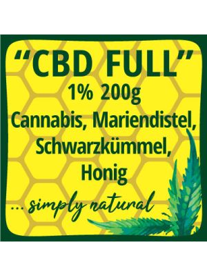 1% 200gr CBD FULL Hanf, Mariendistel, Schwarzkümmel, Honig